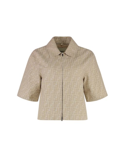 Fendi Natural Jacket Cotton-Linen