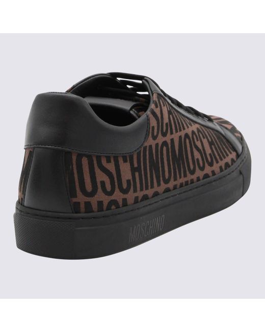Moschino Black All Over Logo Sneakers for men