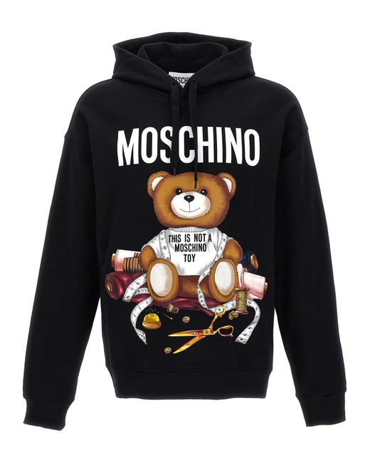 Moschino Blue Printed Hoodie for men