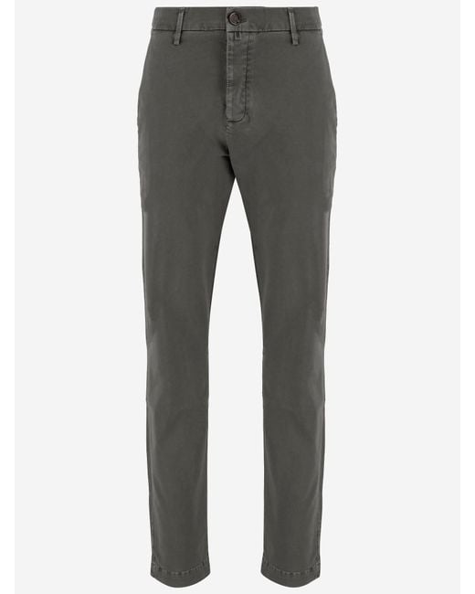Jacob Cohen Gray Stretch Cotton Trousers for men