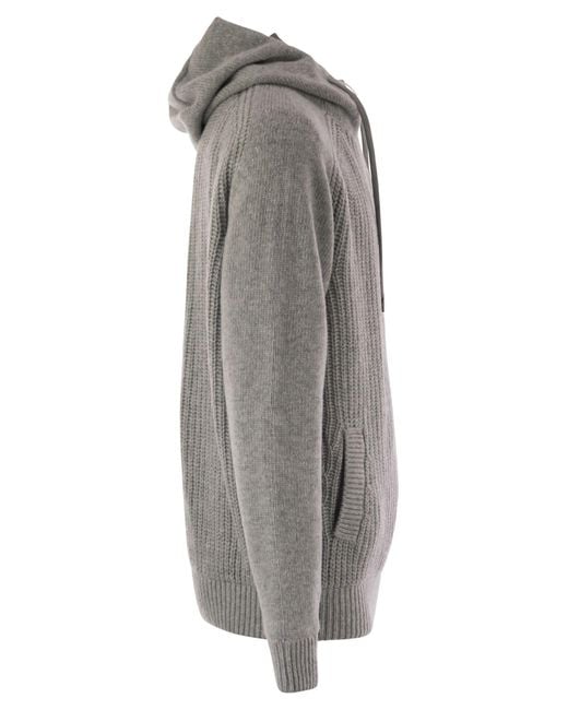 Herno Gray Reversible Padded Wool Bomber Jacket for men