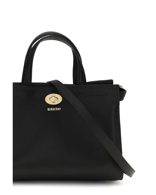 Burberry Black Mini Cotswolds Check Top Handle Bag Cotton; Polyester Handbags