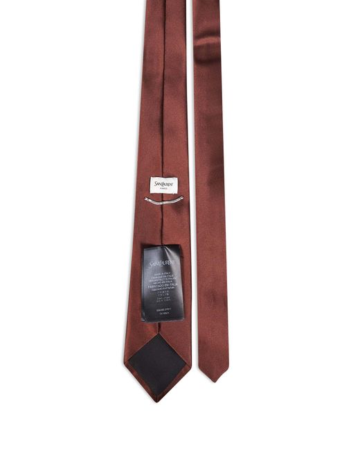 Saint Laurent Brown Copper Silk Satin Tie for men