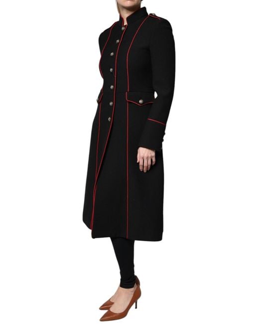 Dolce & Gabbana Black Single Breasted Trench Coat Jacket