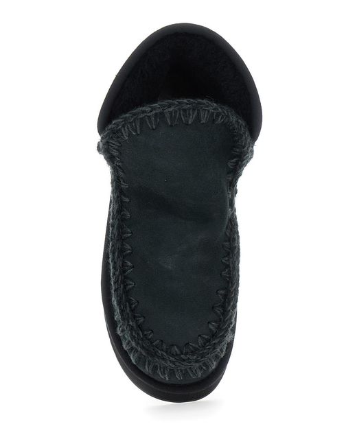 Mou Black Ankle Boots With Braided Detail