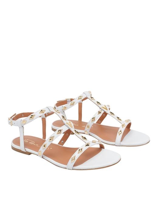 Via Roma 15 Brown Sandals Calf Leather/Leather Sole