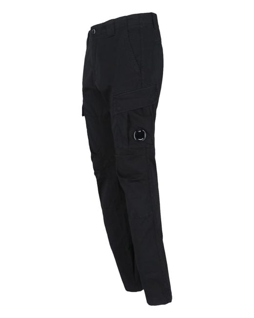 C P Company Black Trousers Cotton for men