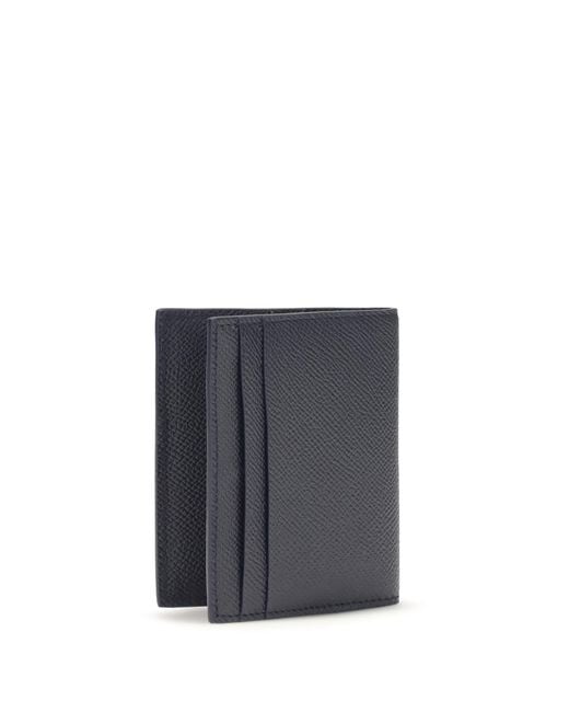Ferragamo Blue Gancini Card Holder Calf Leather Bos Taurus Wallet for men
