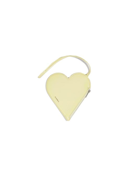 Jil Sander Yellow Carmine Heart-shaped Zipped Pouch