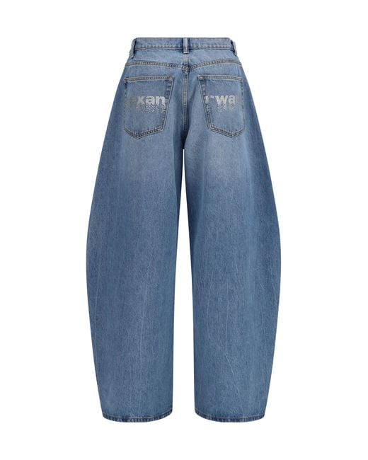 Alexander Wang Blue Crystal Balloon Jeans Cotton