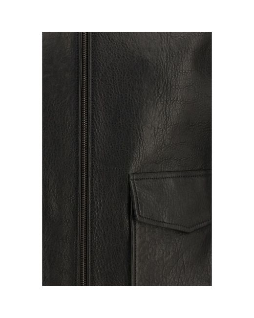 Saint Laurent Black Lamb Ovis Aries Aries Leather Jacket for men