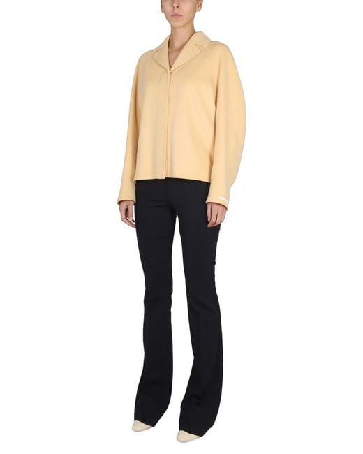 Max Mara Natural Mini Notched Lapel Short Jacket
