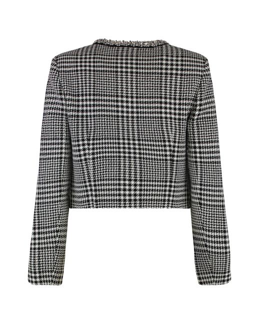 Self-Portrait Black Jacquard Knit Jacket- Polyester