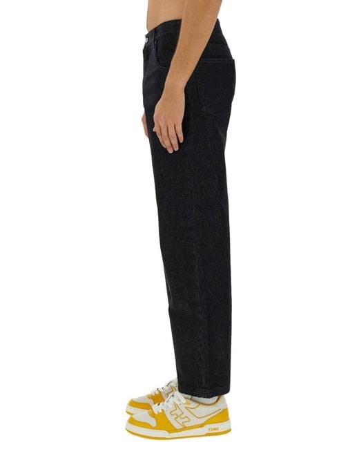 Fendi Black Long Jeans Cotton for men