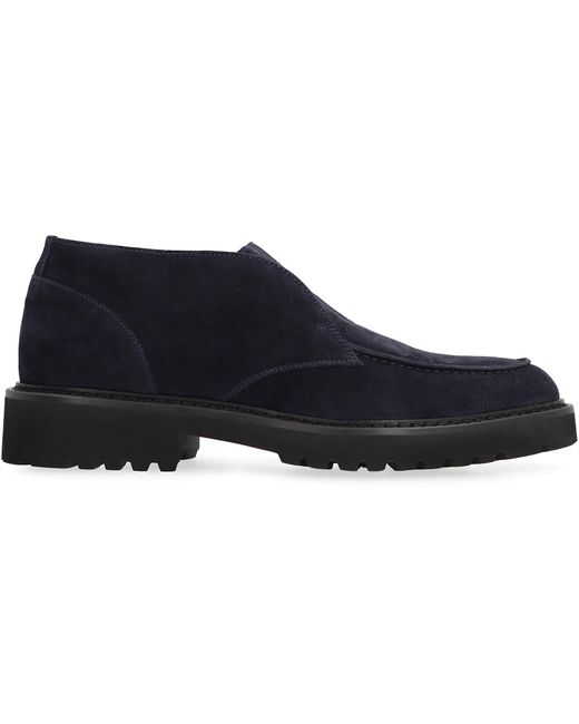 Doucal's Blue Suede Desert Boots for men