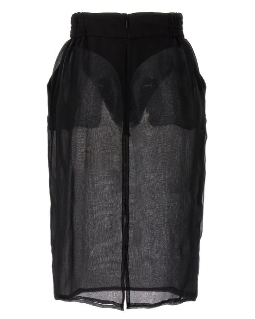 Saint Laurent Black Skirt Muslin Silk