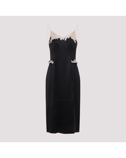 Prada Black Midi Silk Dress