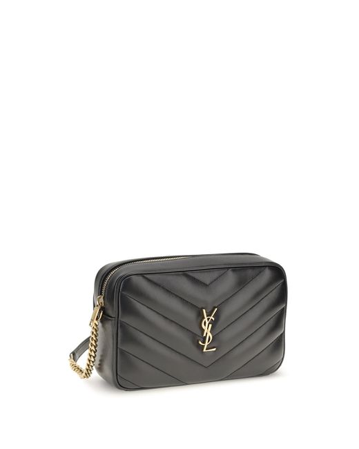Saint Laurent Black Crossbody Bag Loulou Matelassé Leather Lamb Shoulder