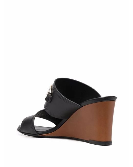 Ferragamo Brown Horsebit-Detail Open Toe Sandals
