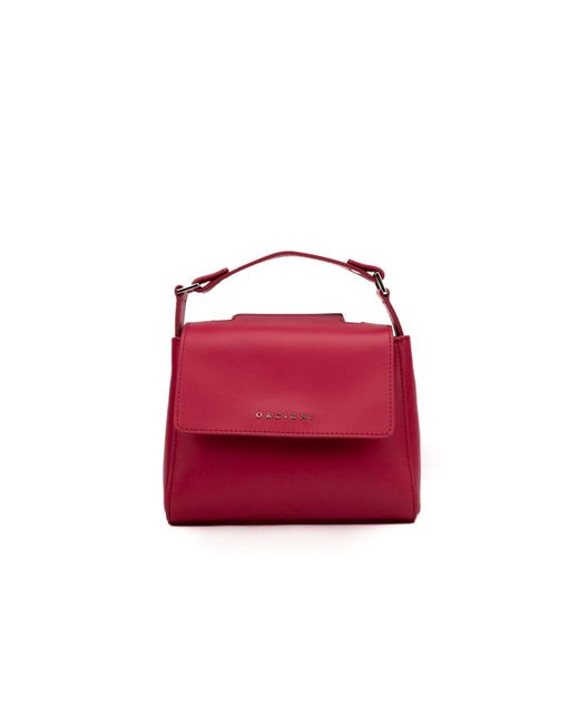 Orciani Red Sveva Vanity Mini Leather Bag