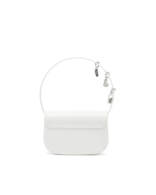 DIESEL White Leather Shoulder Bag 1Dr Charms