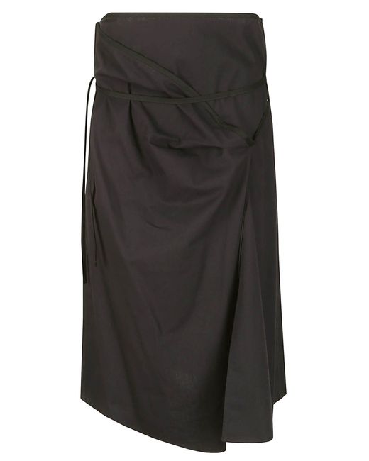 Lemaire Black Asymmetrical Tied Skirt