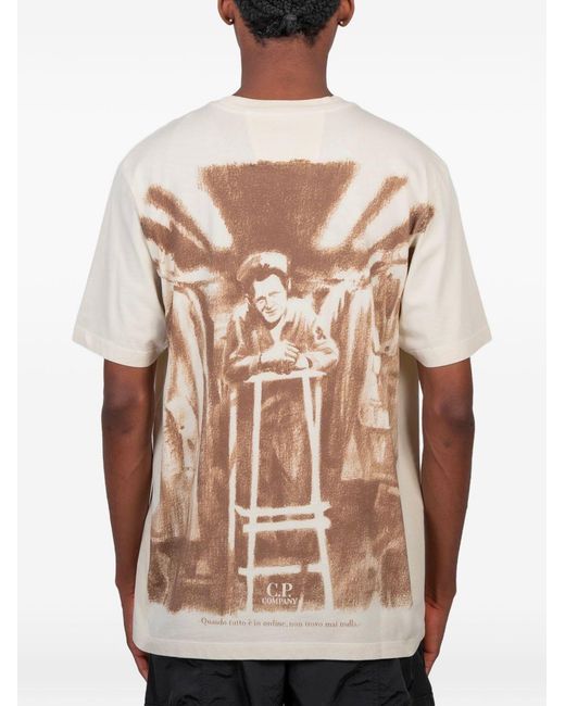 C P Company Natural T-Shirt Cotton T-Shirts for men
