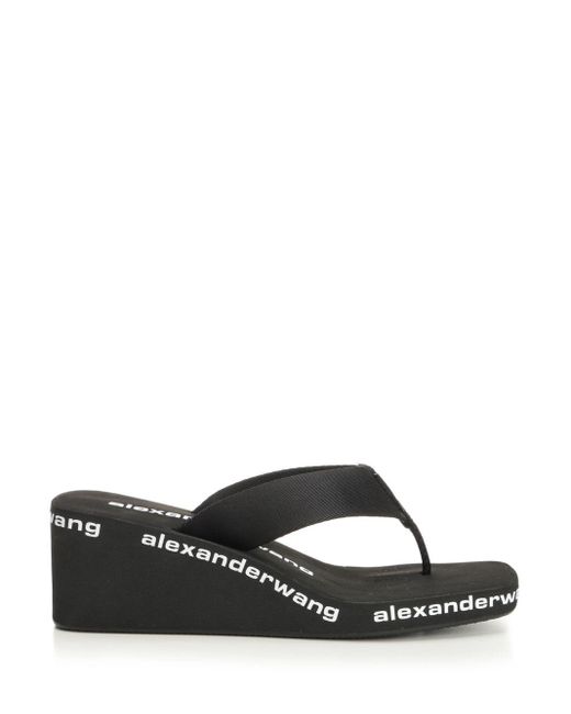 Alexander Wang Black Wedge Flip Flops