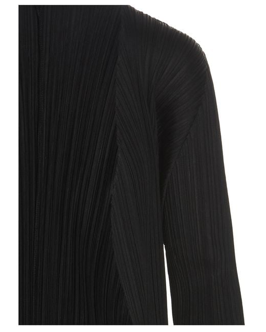Pleats Please Issey Miyake Black Polyester Cardigan Clothing