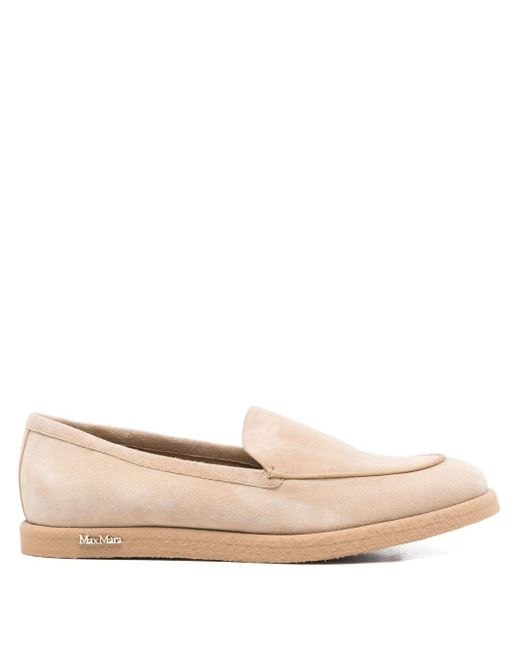 Max Mara Natural Suede Loafers