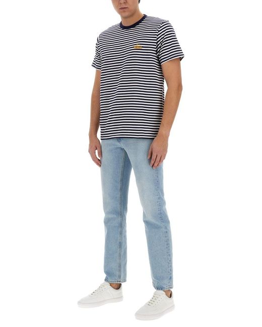 Woolrich Blue Striped T-Shirt for men