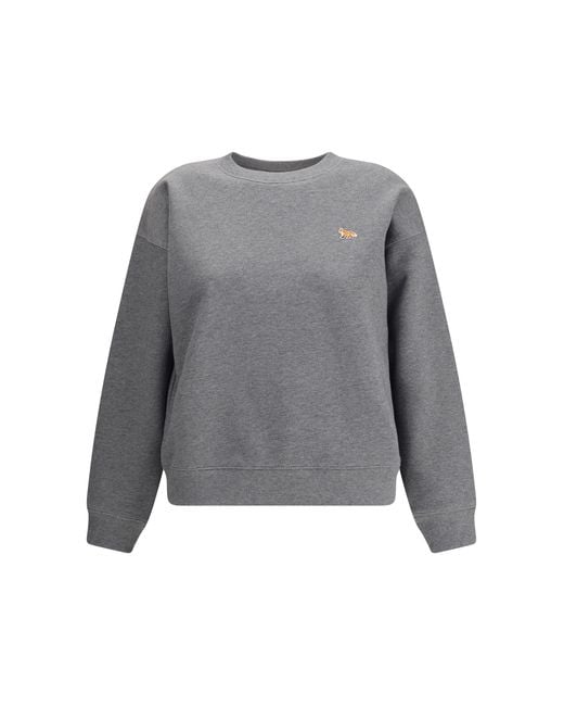 Maison Kitsuné Gray Baby Fox Comfort Sweatshirt Cotton Sweatshirts