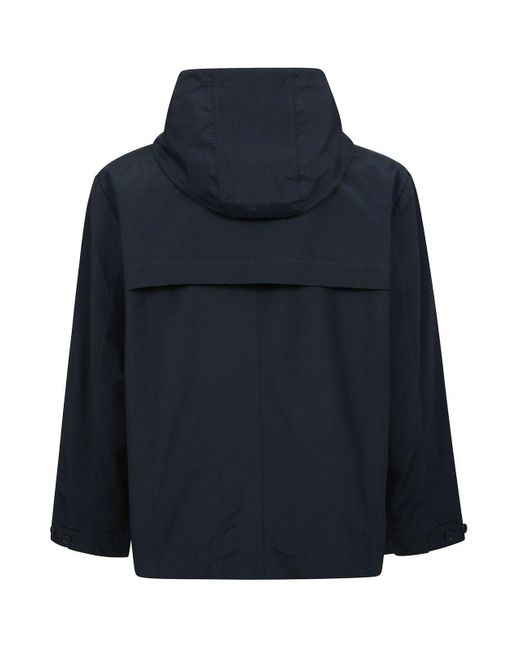 Thom Browne Blue Drawstring Hooded Jacket for men