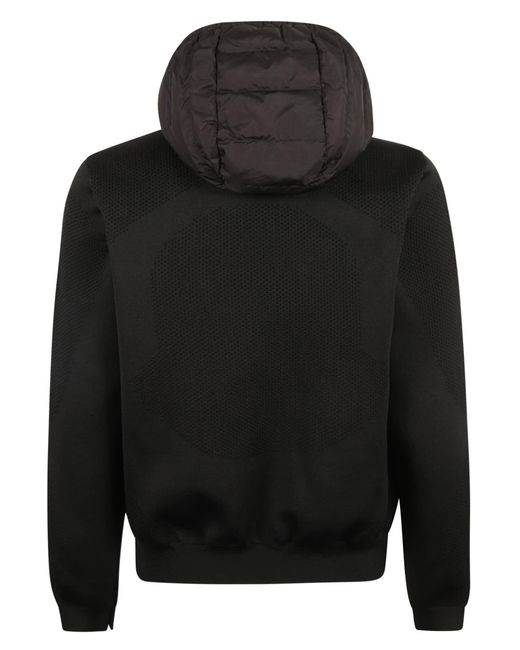 Moncler Black Logo Patched Knit Paneled Puffer Jacket for men