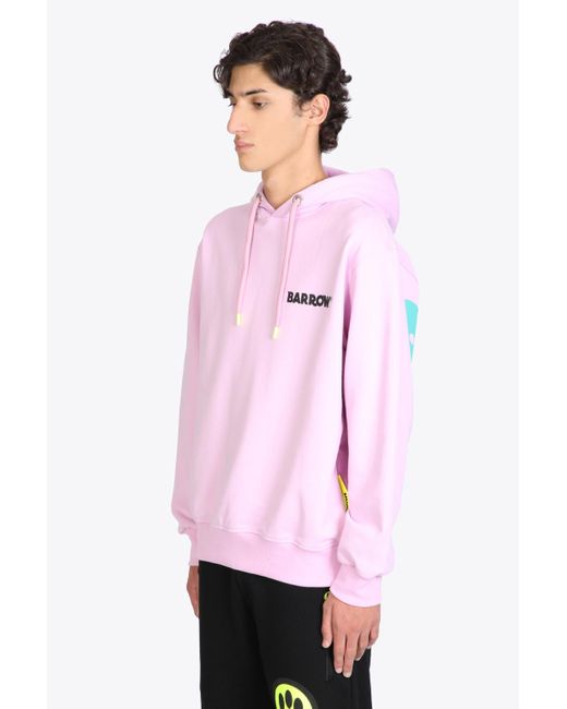 Barrow White Hoodie Pink Hoodie With Logo And Smile Print.