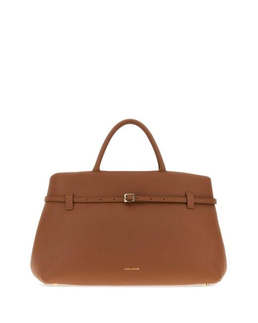 MANU Atelier Brown Caramel Leather Le Cambon 40 Handbag