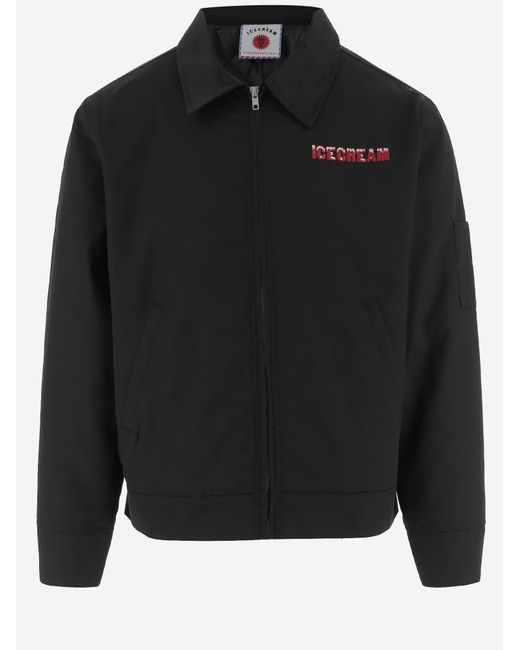 ICECREAM Black Jacket Drippy Body: Polyester for men