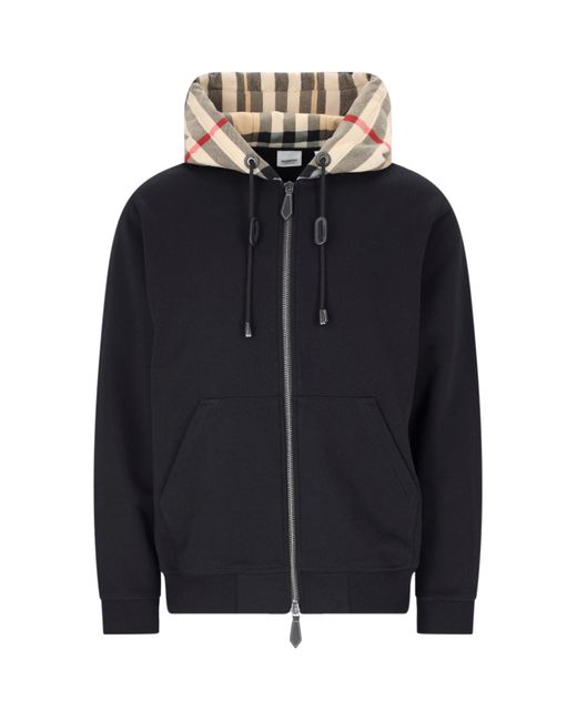 Burberry Blue Check Hoodie for men