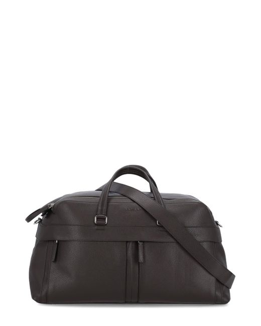 Orciani Black Micron Pebbled Leather Duffel Bag for men