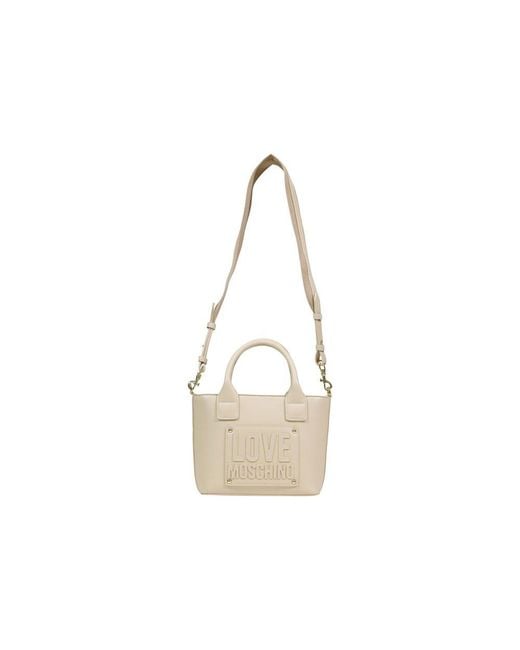 Love Moschino Natural Cream Polyethylene Handbag