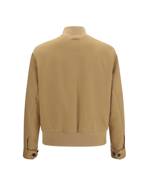 Lardini Natural Buttoned Jacket With Ribbed Trims for men