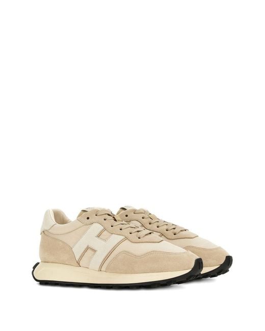 Hogan Natural Flat Shoes Suede for men