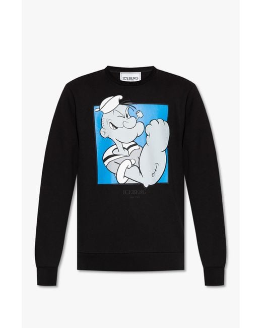 Iceberg Blue Printed Sweatshirt for men