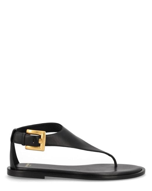 Balmain Black Sandals Anthem Leather