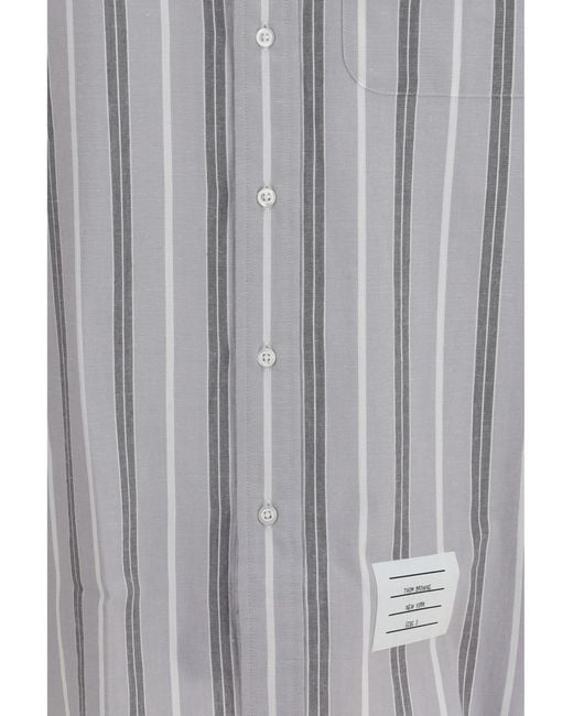 Thom Browne Gray Madras Striped Armband Shirt Cotton for men
