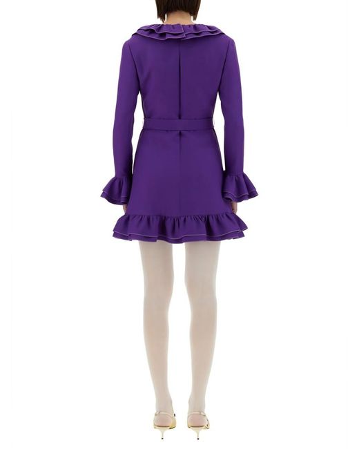 Valentino Purple Crepe Couture Short Dress