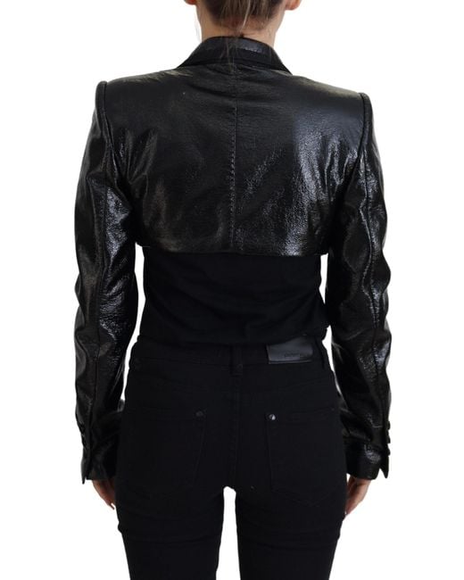 Dolce & Gabbana Black Elegant Cropped Designer Jacket