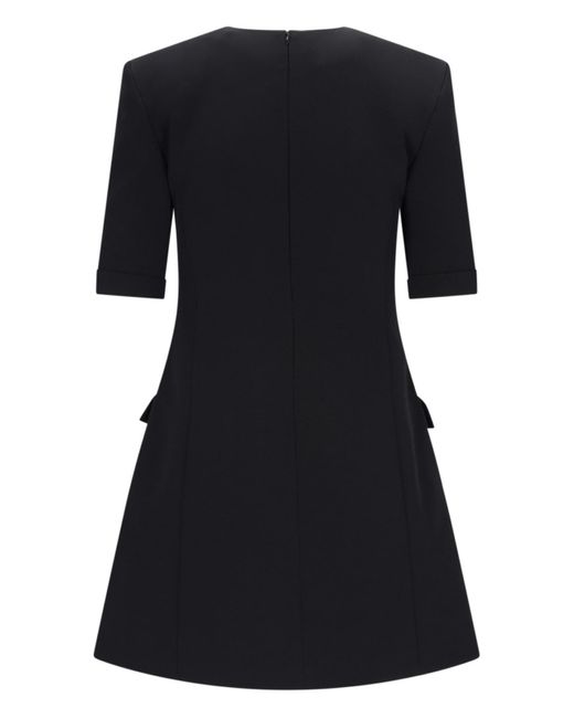 Balmain Black Eight Buttons Crêpe Mini Dress