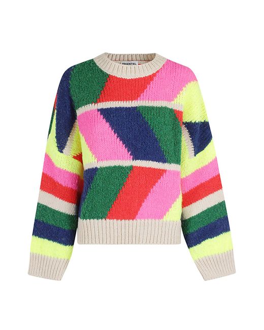 Essentiel Antwerp Multicolor Jacquard Knit Acrylic Wool Sweater