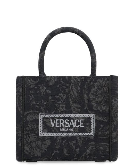 Versace Black Athena Mini Tote Bag Polyamide